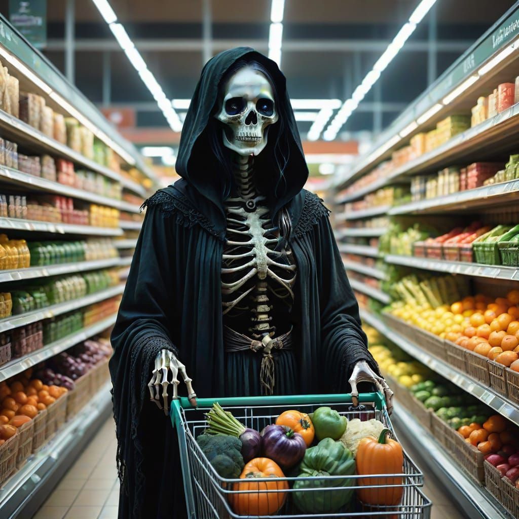 Gothic Necromancer Shops for Spectral Produce