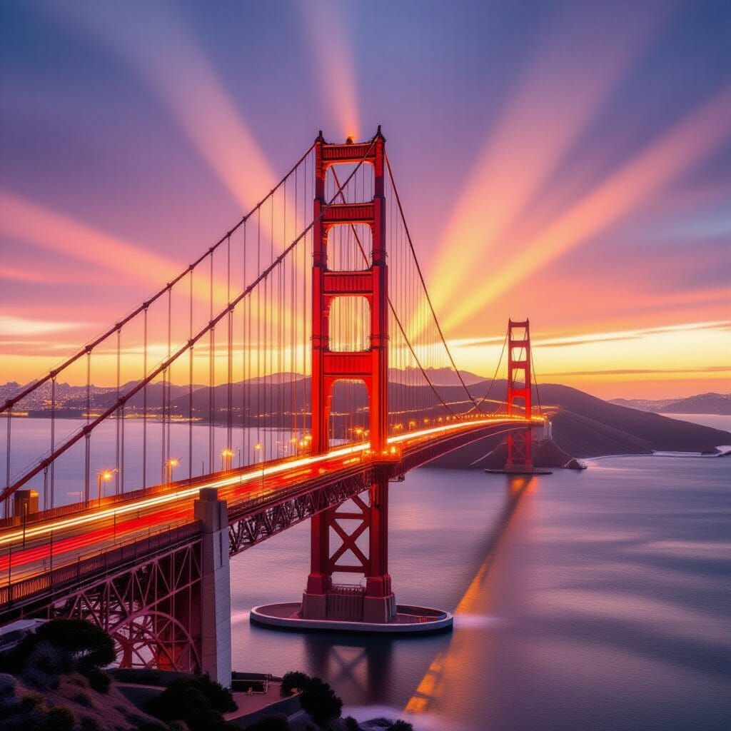 Sunrise Over Golden Gate Bridge, Awe-Inspiring View