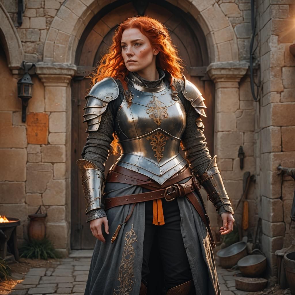 Fantasy Portrait of a Grey-Skinned Blacksmith Woman