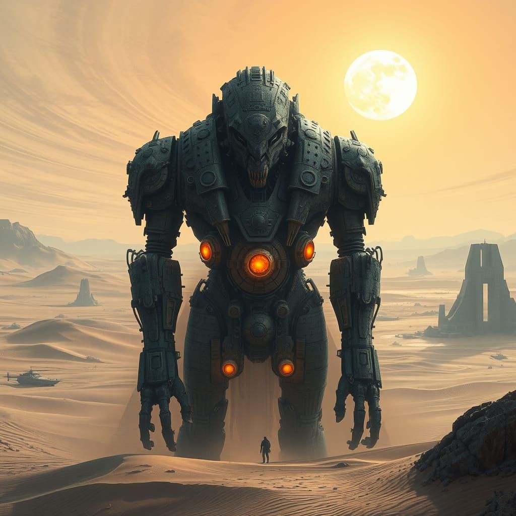 Ancient Automaton Awakens in Twin-Sun Desert