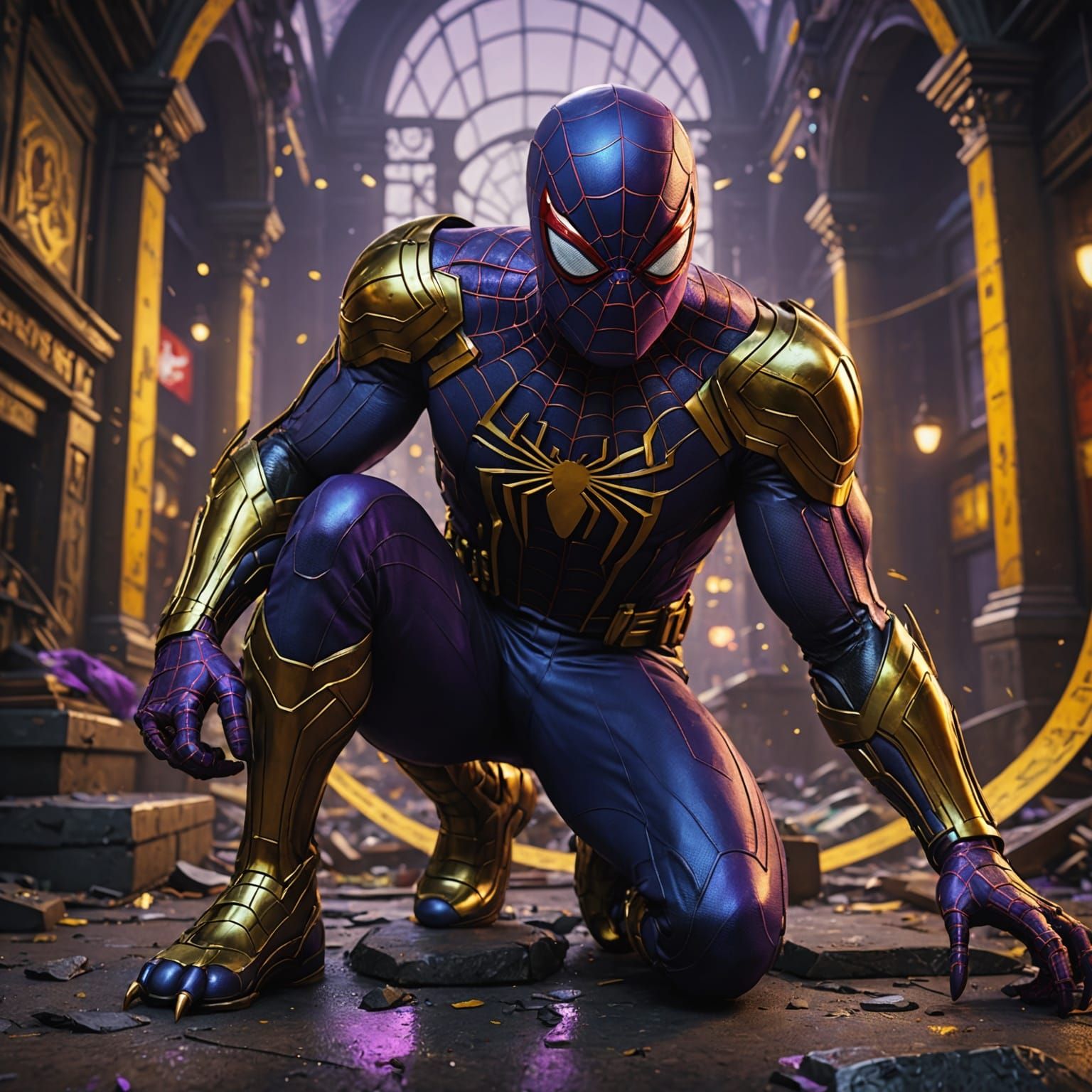 Spiderman in Dark Fantasy Style, 8k Resolution