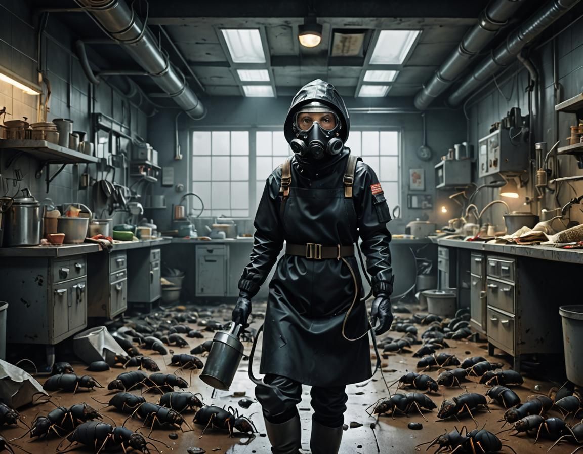 Woman Exterminator on Alien Planet, Digital Matte Painting