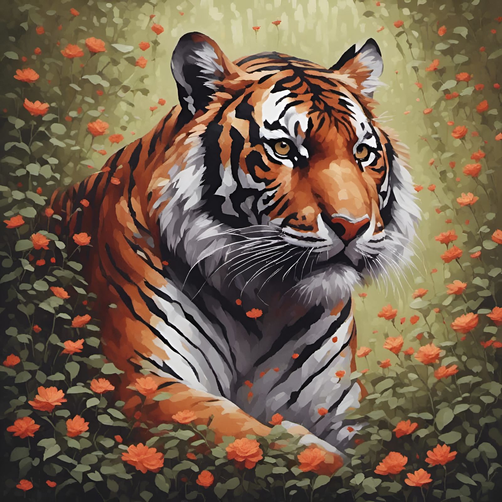 Striking Grayscale Portrait of a Tiger