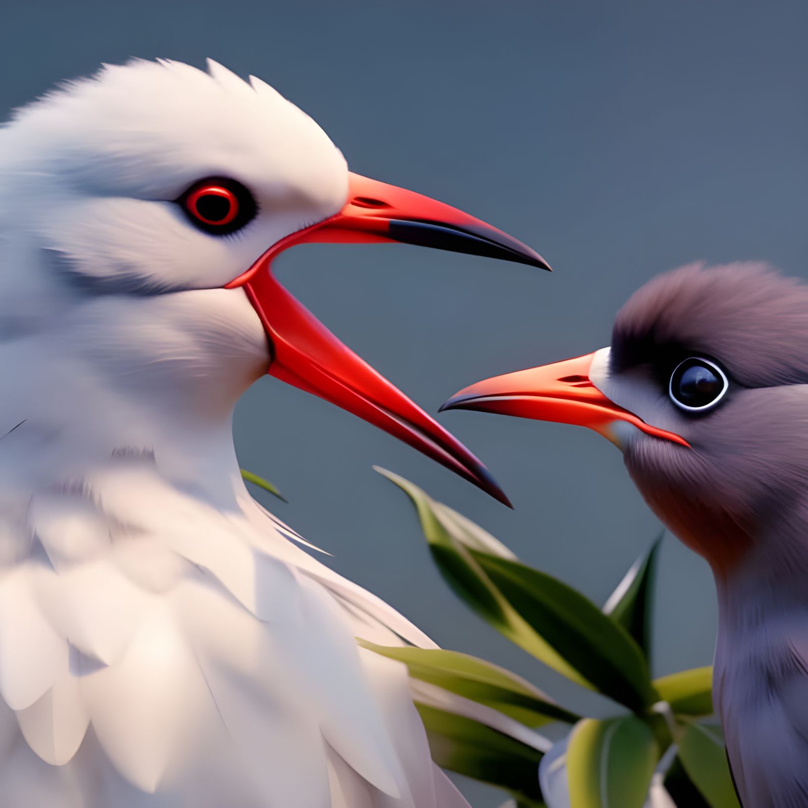 Colorful Birds Eating Berries: Oil Painting Masterpiece