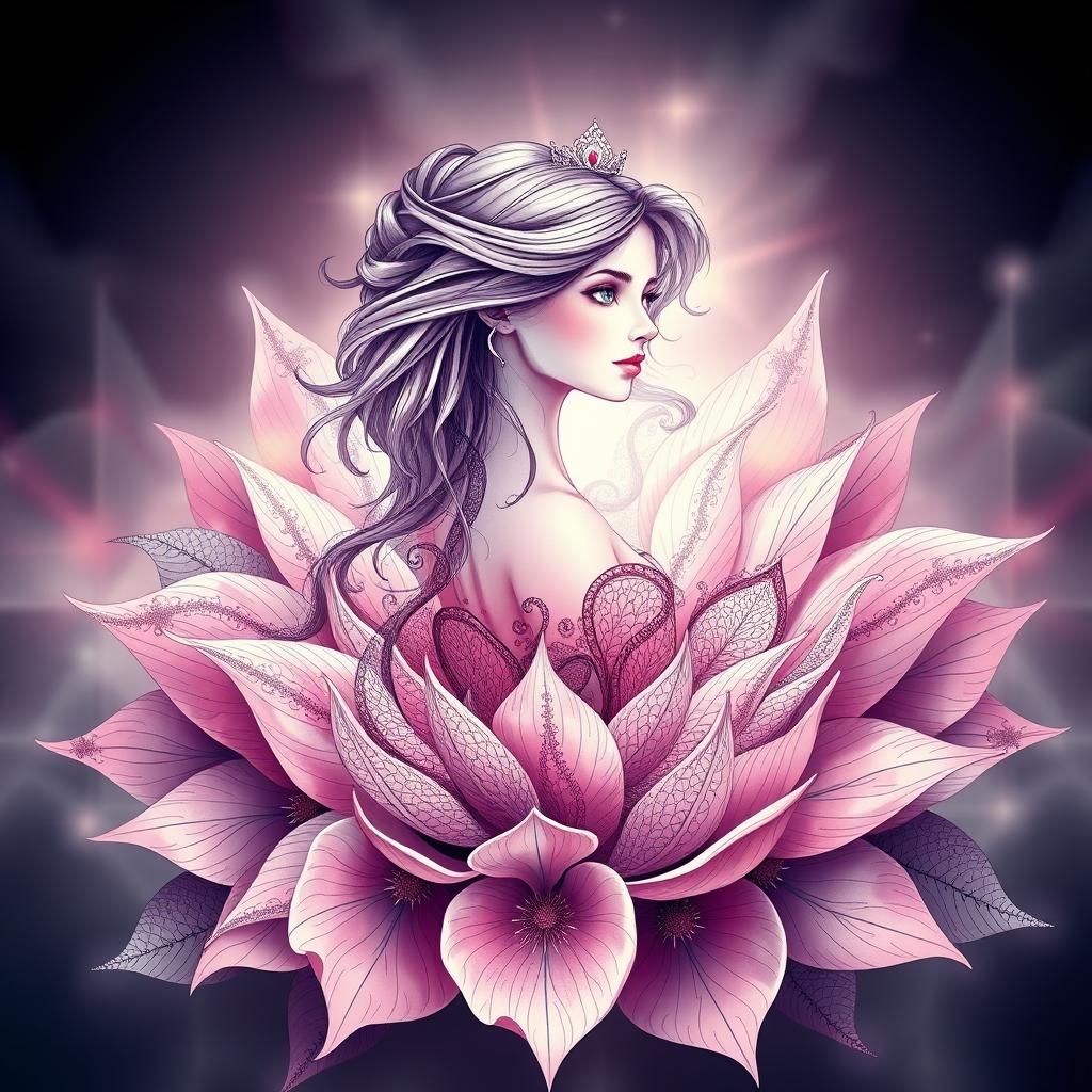 Princess Emerges from Fractal Floral Bloom