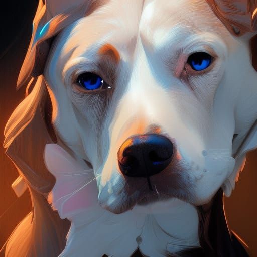 Hyperdetailed Dog Portrait in Volumetric Lighting