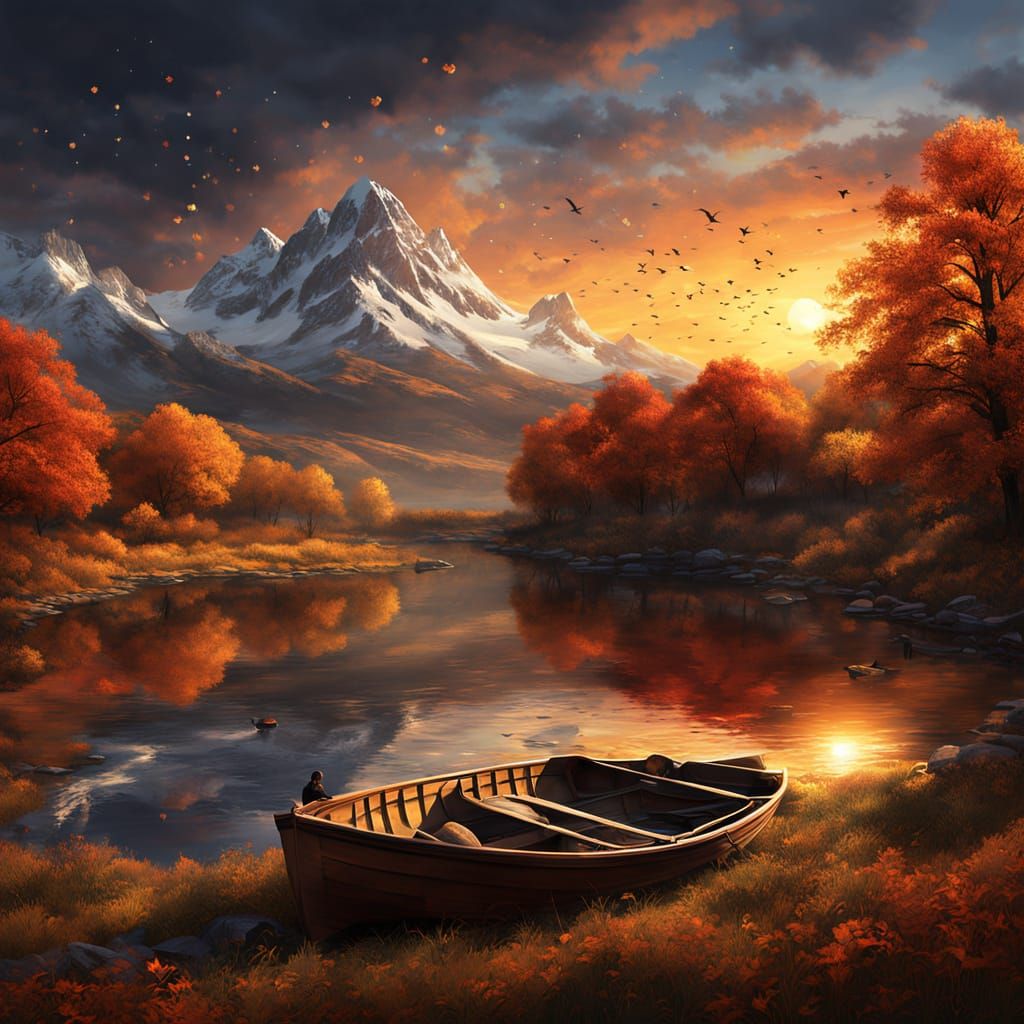 Autumn Landscape in Epic Digital Matte Painting Style