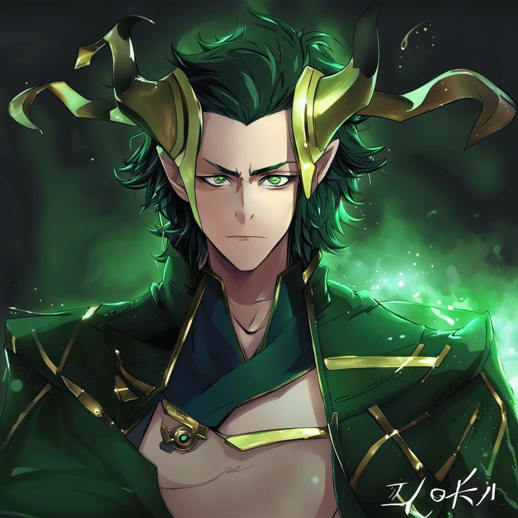 Loki Artwork in Anime Style