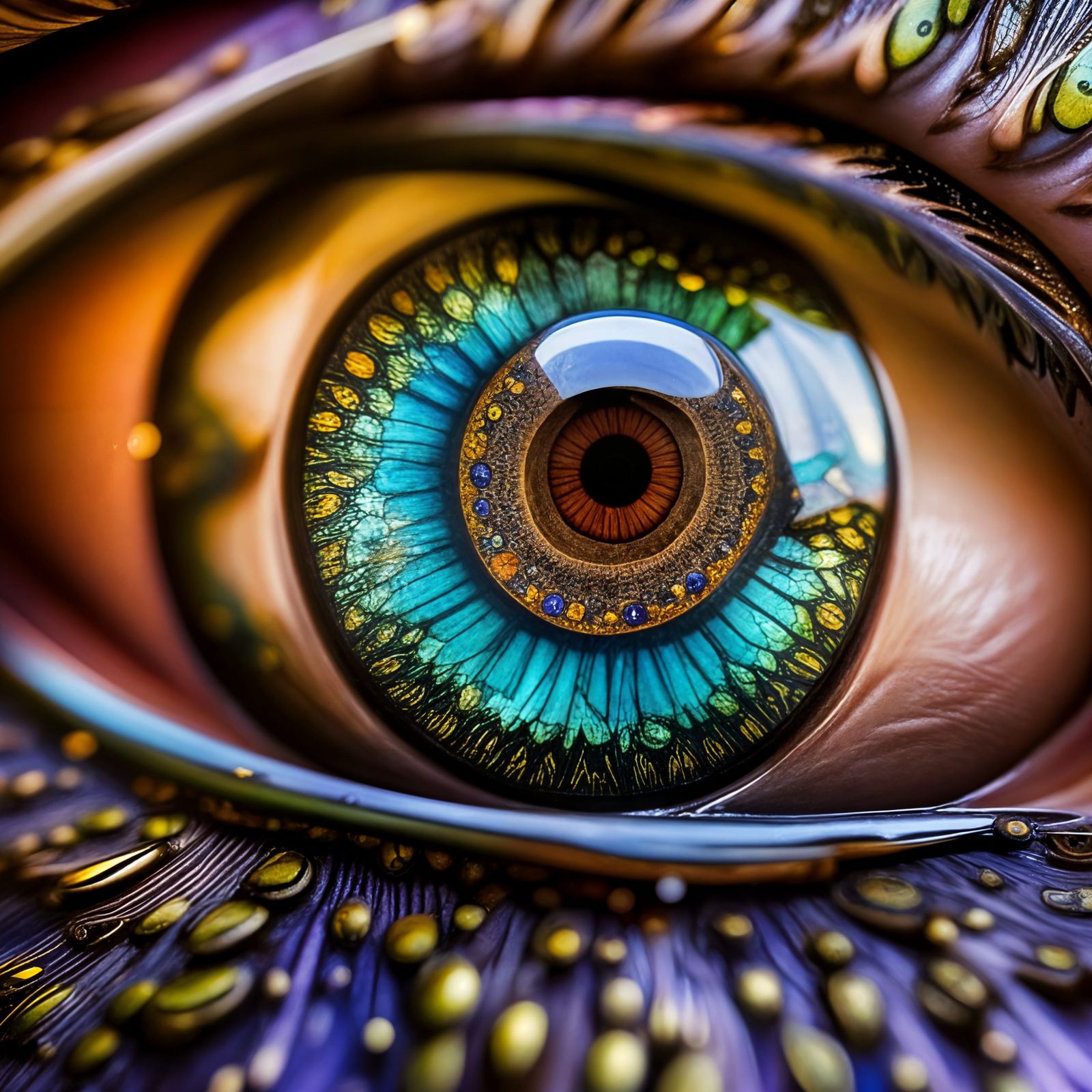 Detailed Macro Eye Photography in Vibrant Color