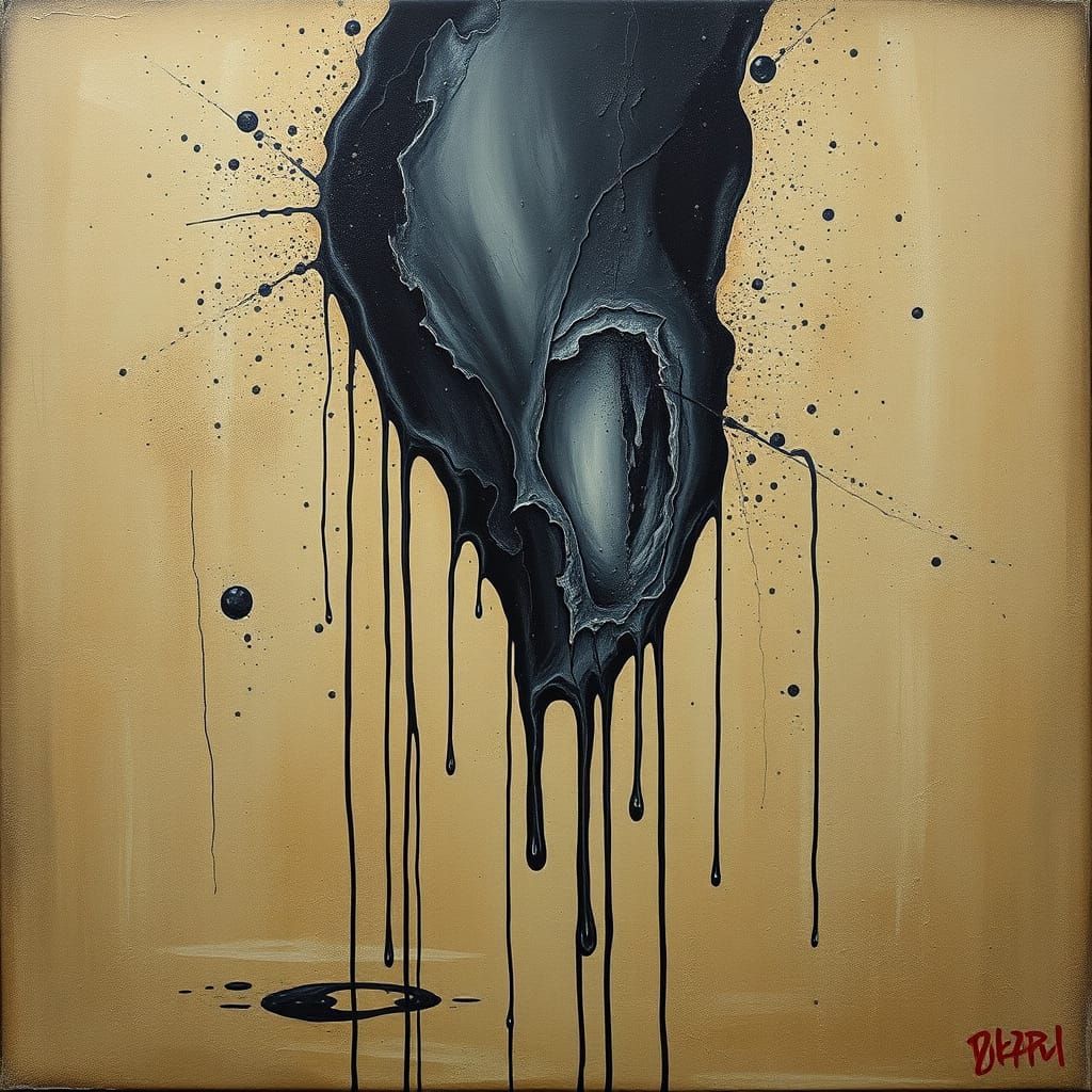 Dark Amorphous Shadow Drips in Surrealist Style