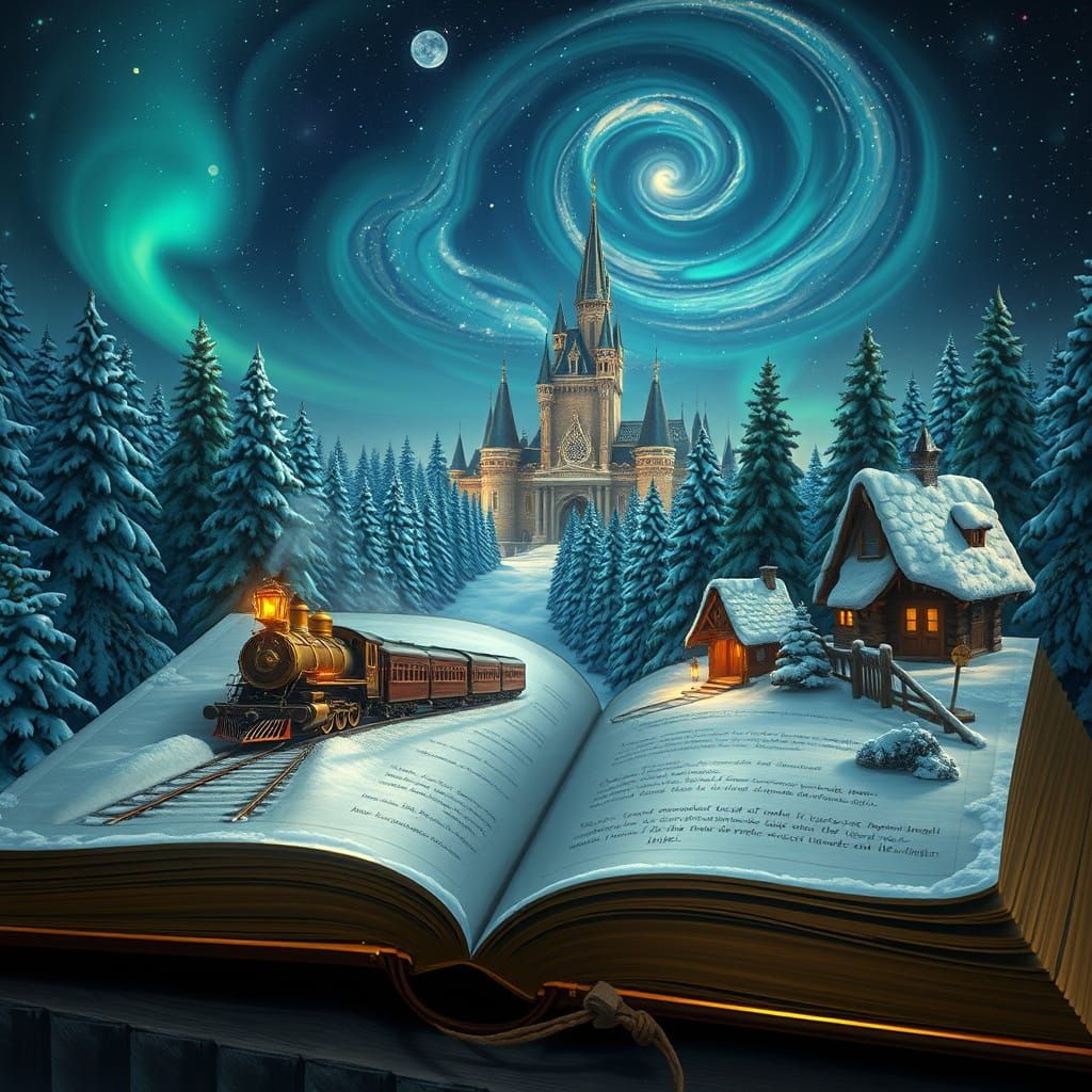Winter Wonderland in a Golden-Edged Book