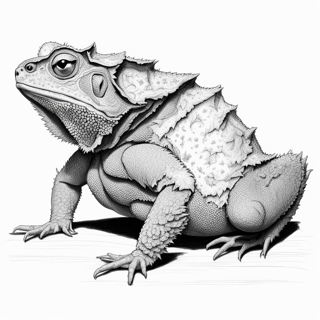 Texas Horned Toad Line Drawing