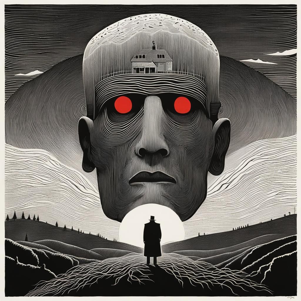 Modern Frankenstein Monster in Graphic Style