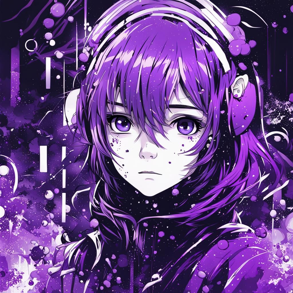 Anime Phonk Cover with Violet Highlights
