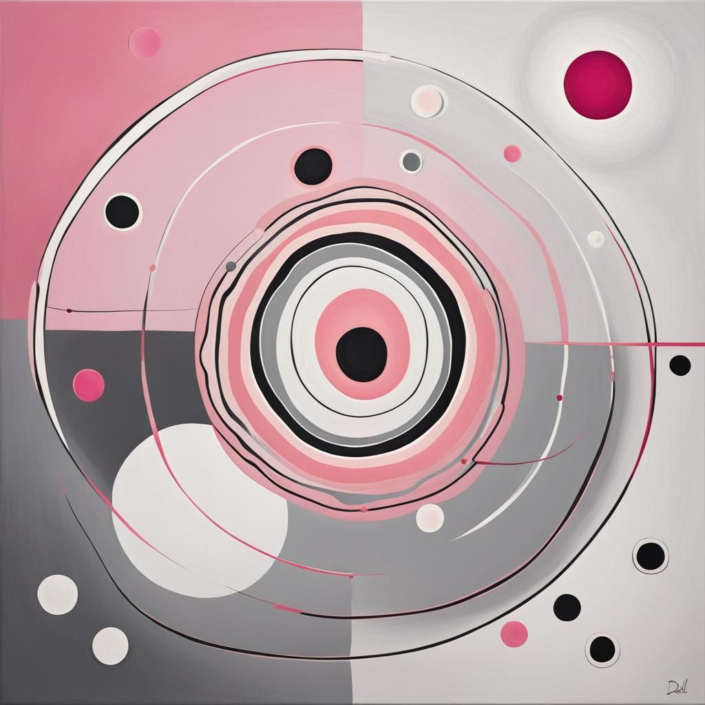Abstract Circles in Kandinsky Style with Surreal Details