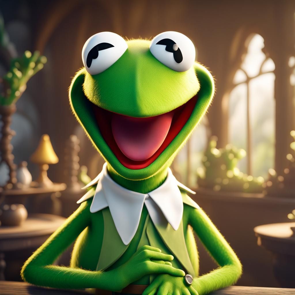 Happiest Kermit the Frog: Detailed Matte Painting