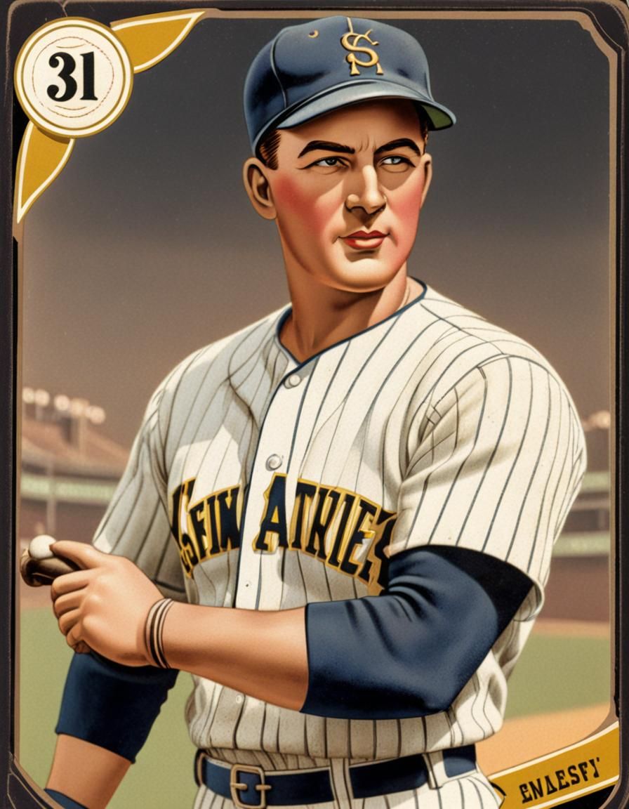 Vintage Baseball Card with Retro Design