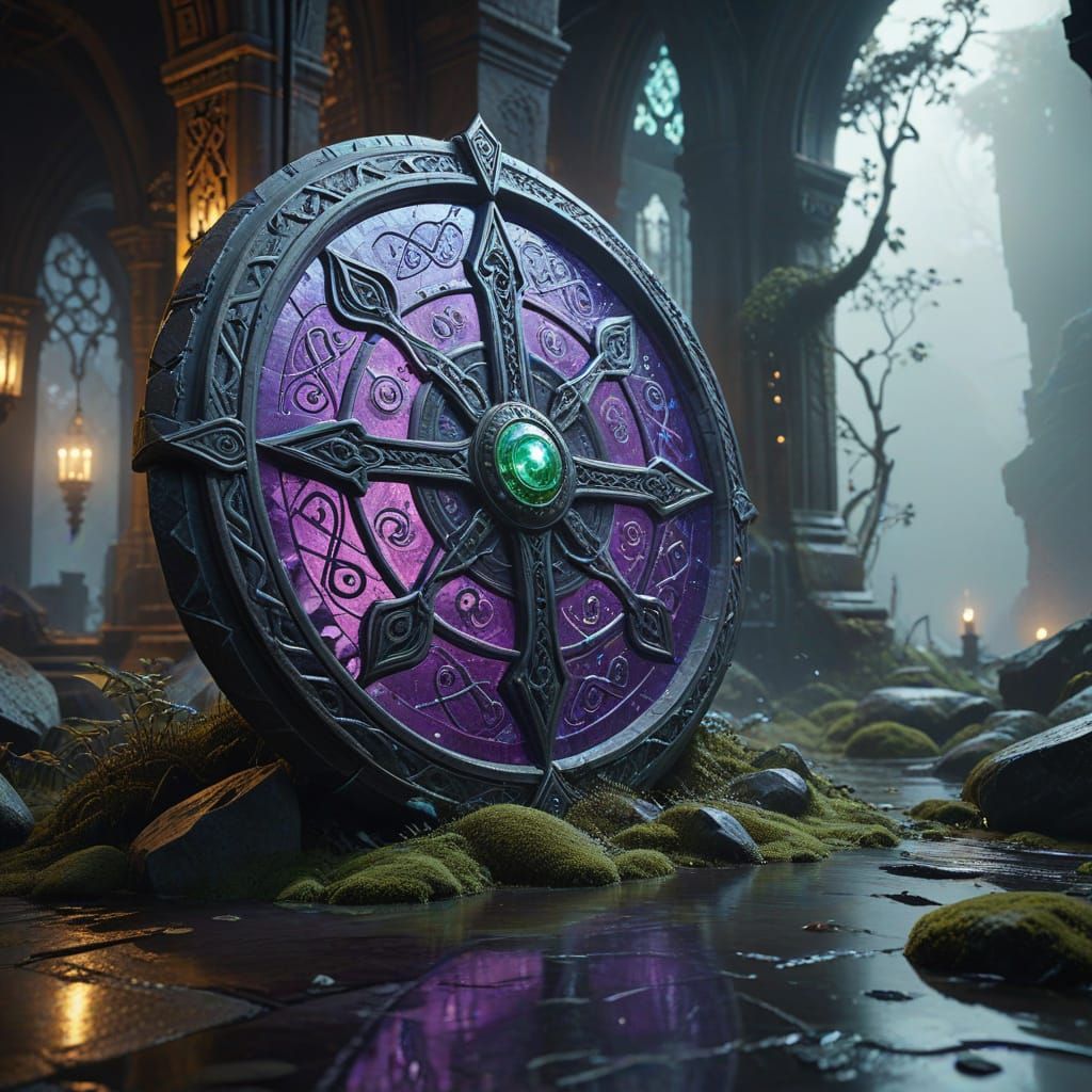 Majestic Fantasy Shield in Ethereal Purple and Silver