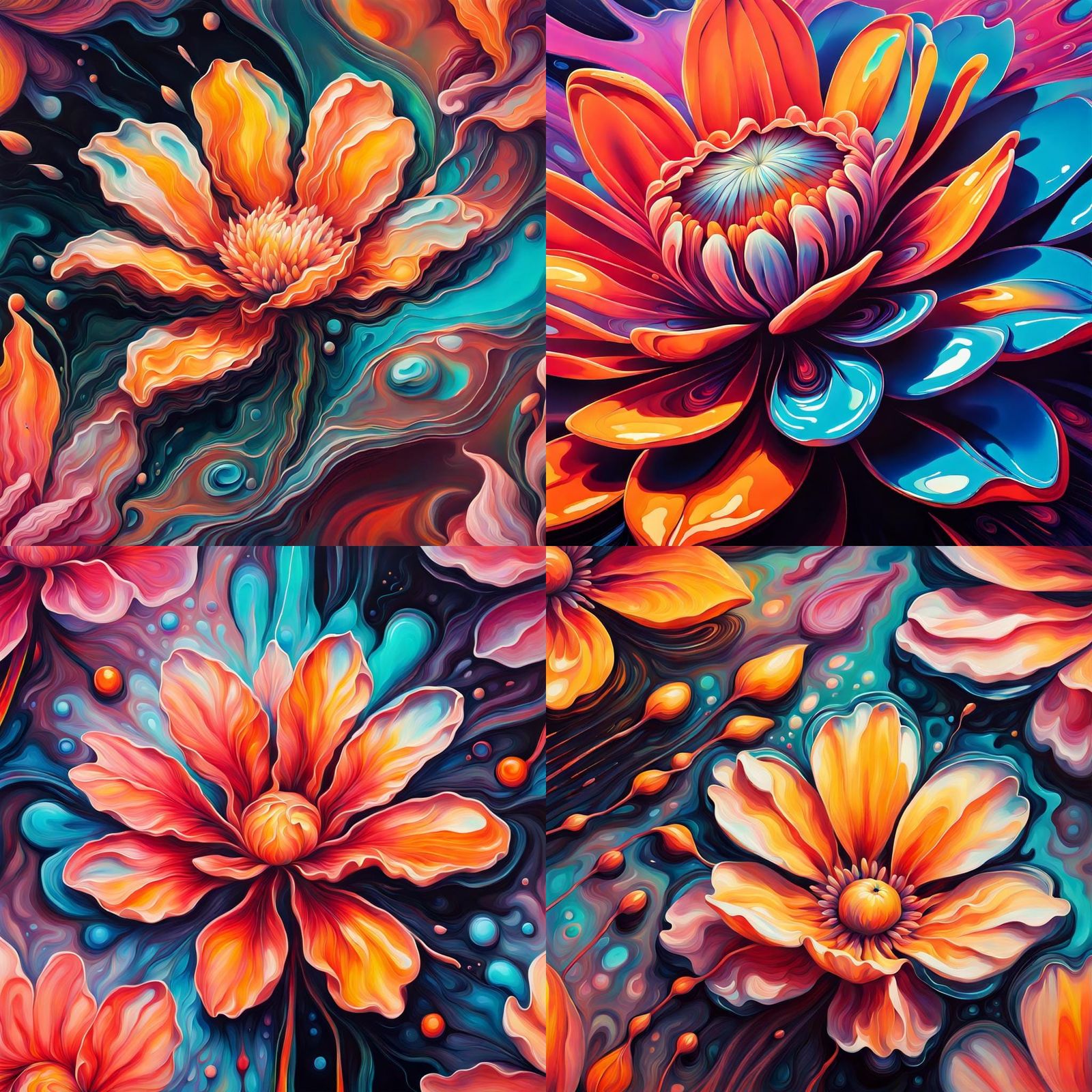 Creative Flower with Landscape and Music Petals