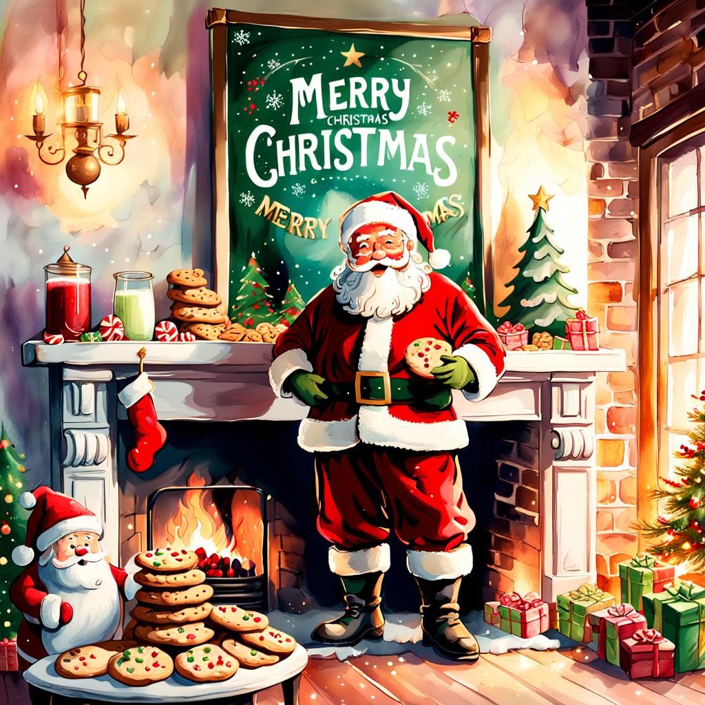 Santa Claus Illustration in Watercolor Style