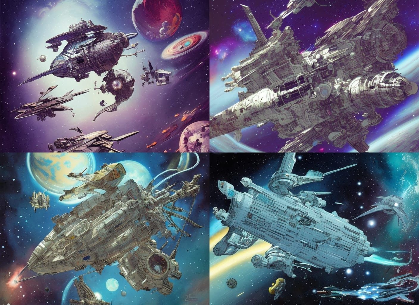 Starship Enterprise Warp Speed in Space