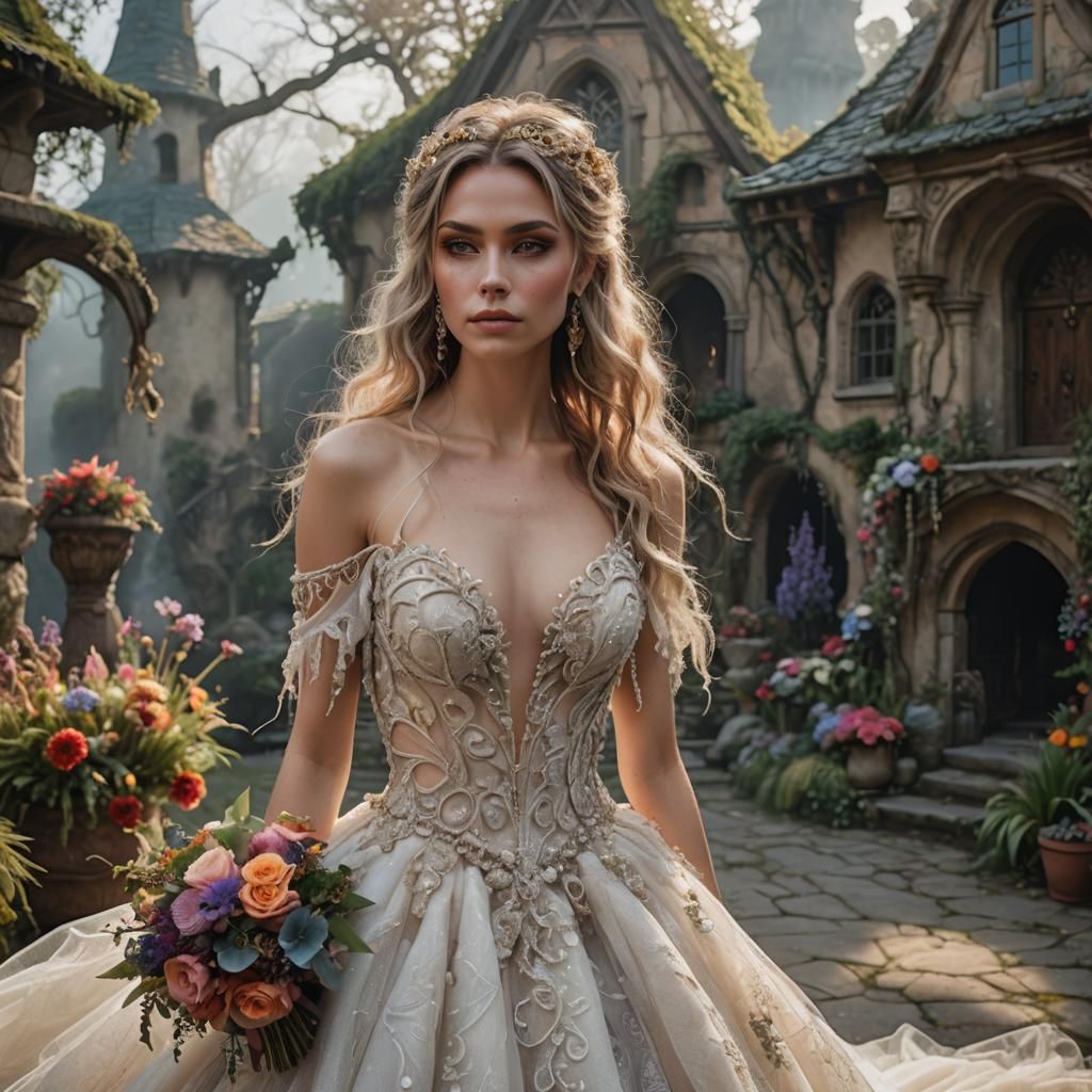 Ethereal Bride in Fantasy Village Wedding