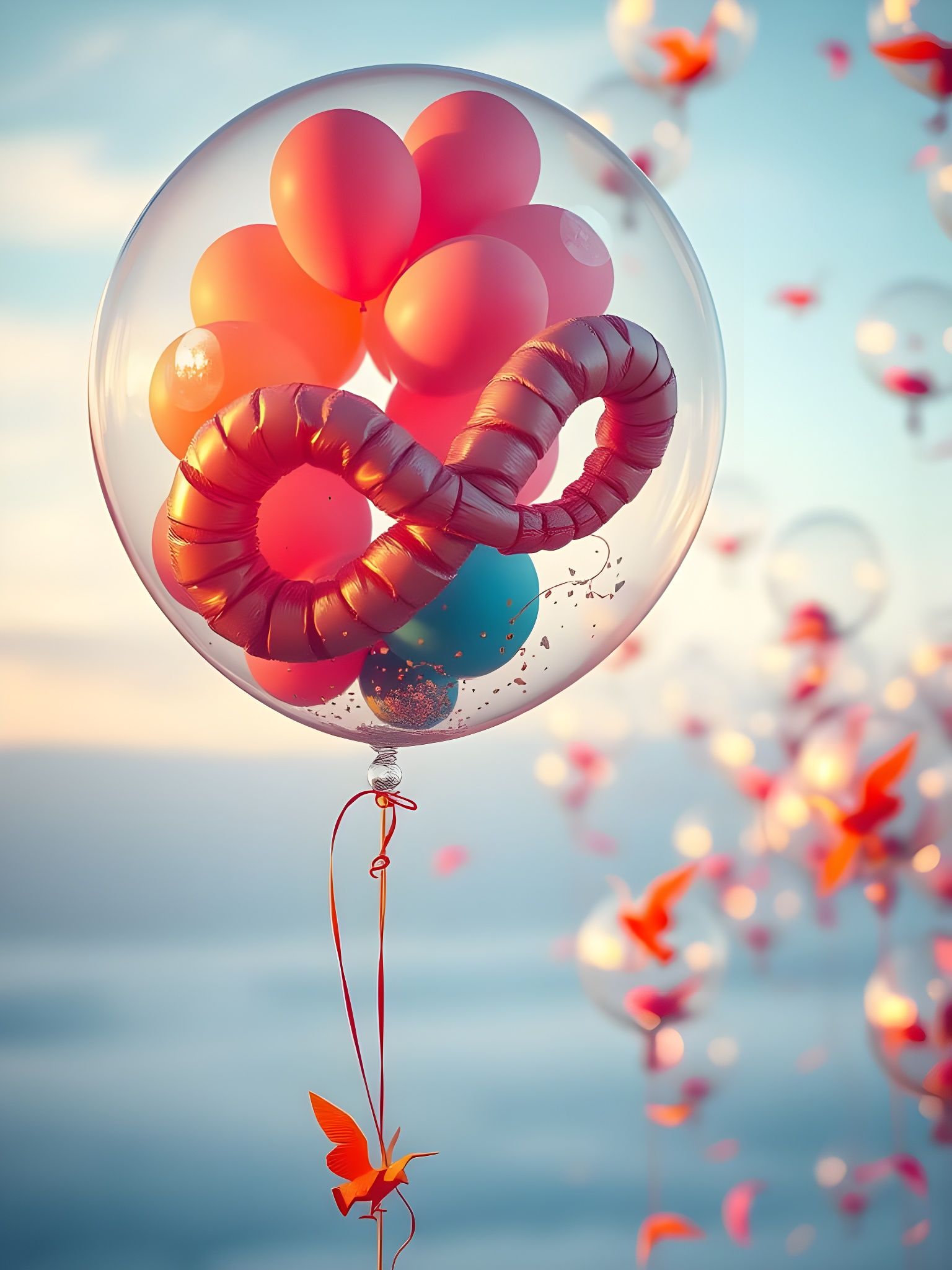 Dreamy Balloon Infinity Symbol in Ombre Gradient