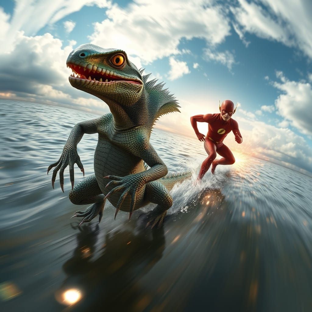 Incredible Basilisk Lizard Speeds Across Water, Outpacing th...