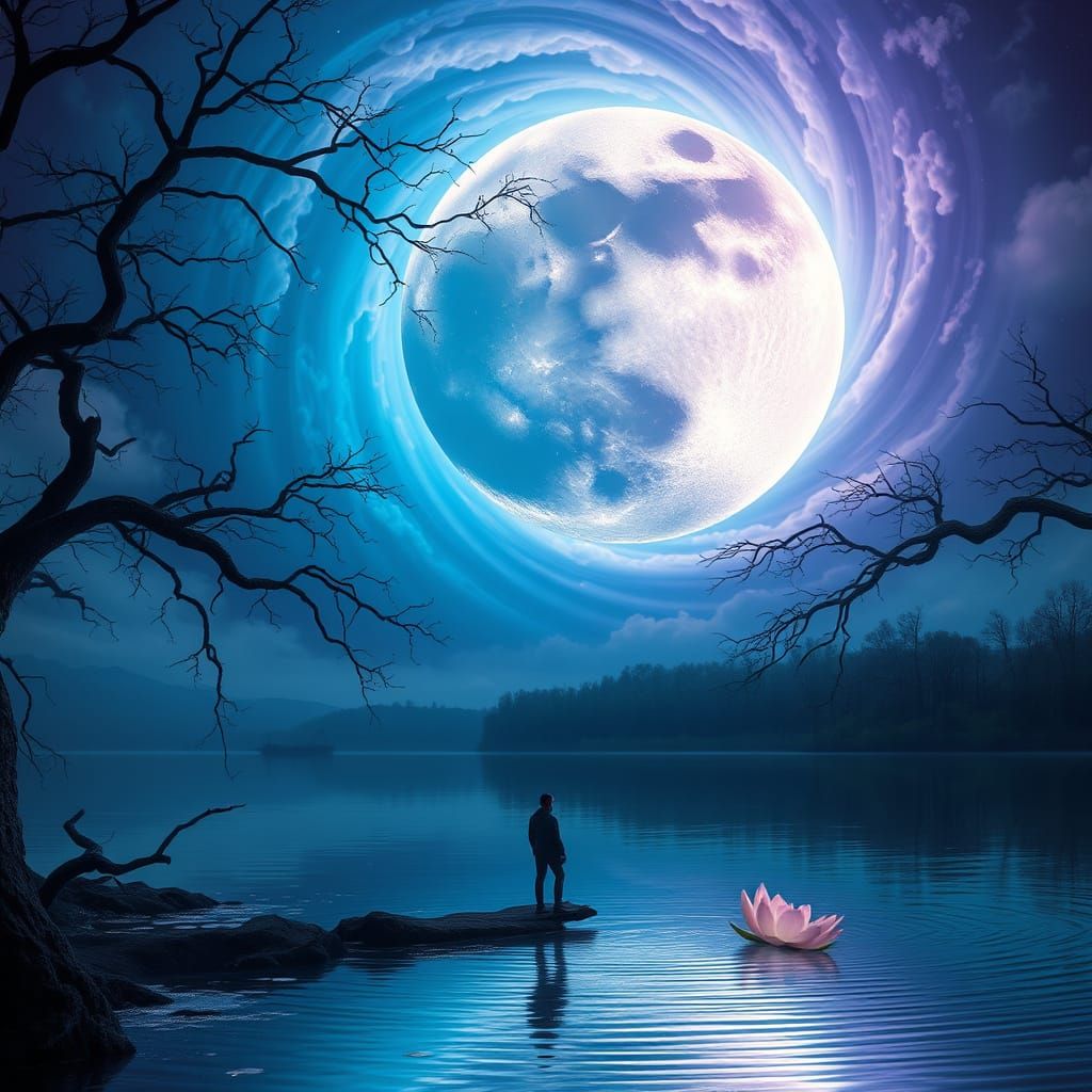 Moonlit Serenity on a Celestial Lake