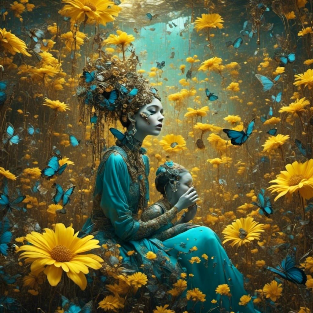 Surreal Face Peering Through Window in Dark Fantasy Style