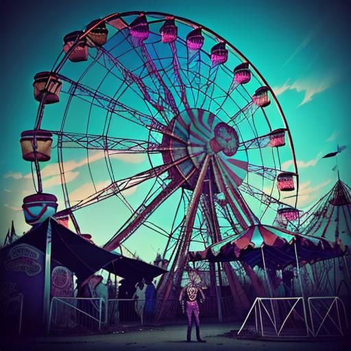 Twisted Funland:  A dilapidated carnival themed park appears...