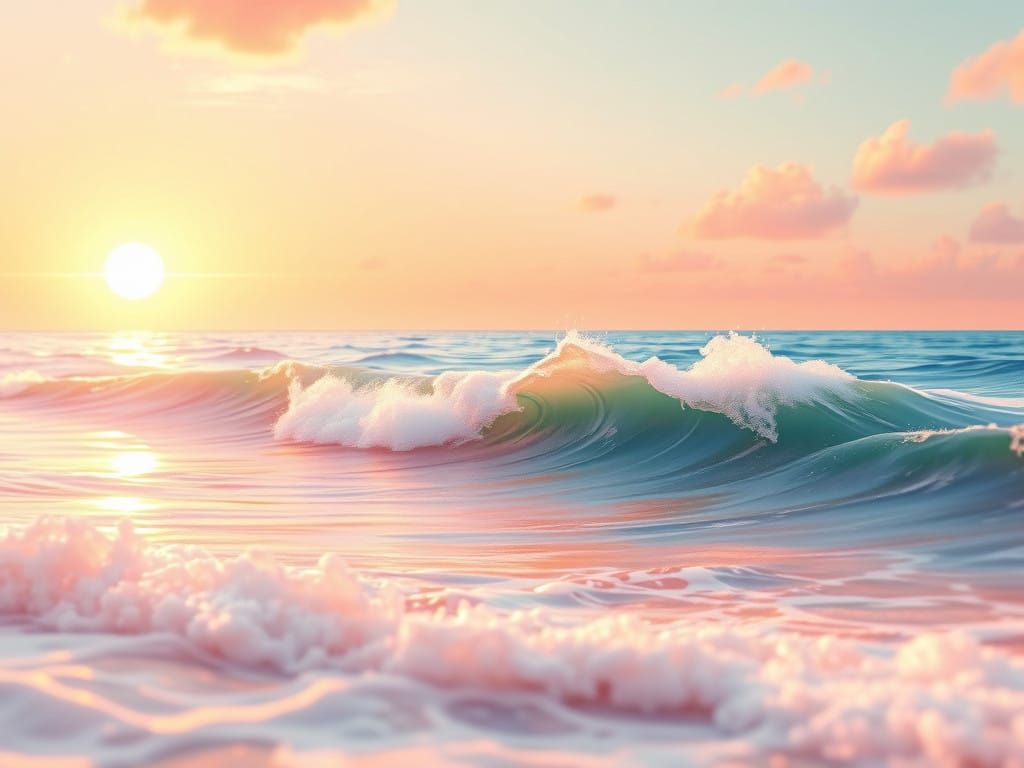 Vibrant Impressionist Sunset Over Ocean