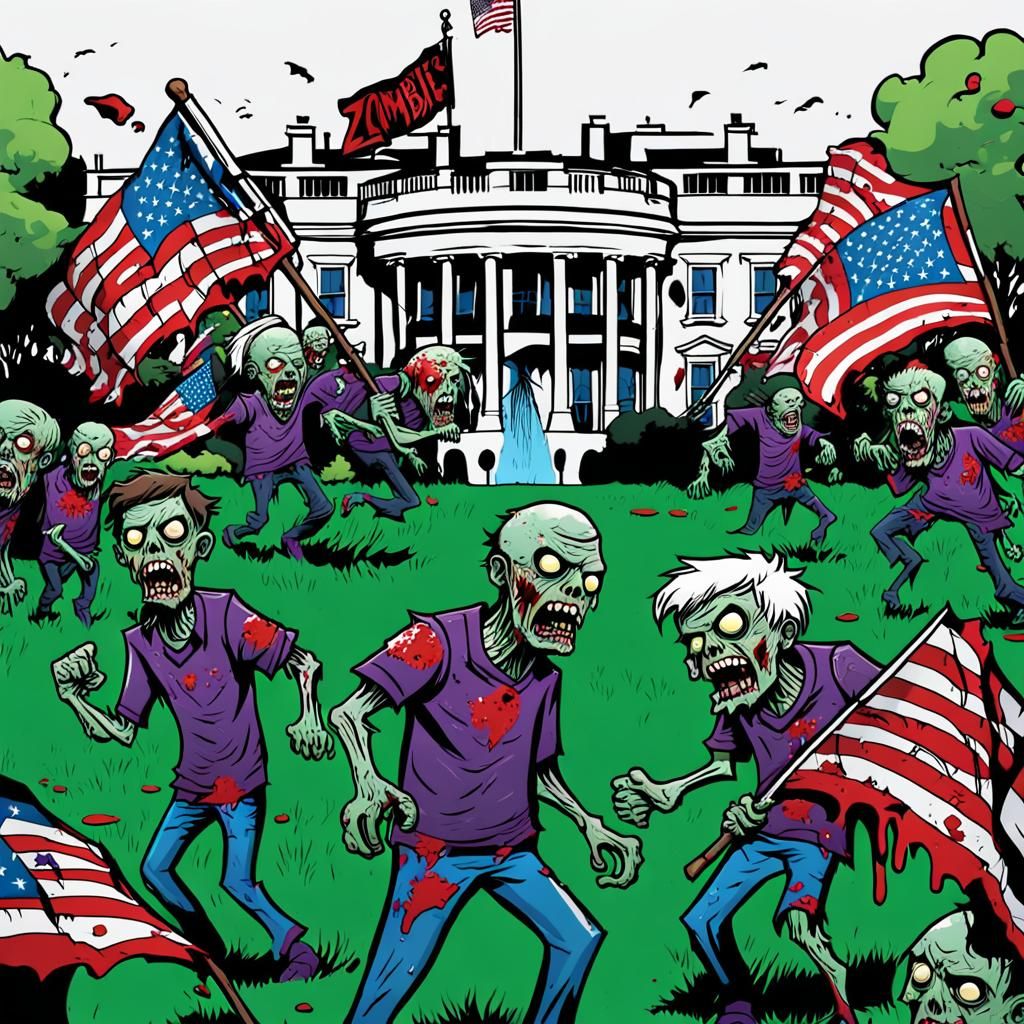 Zombies Overrun the White House: Comic Book Style