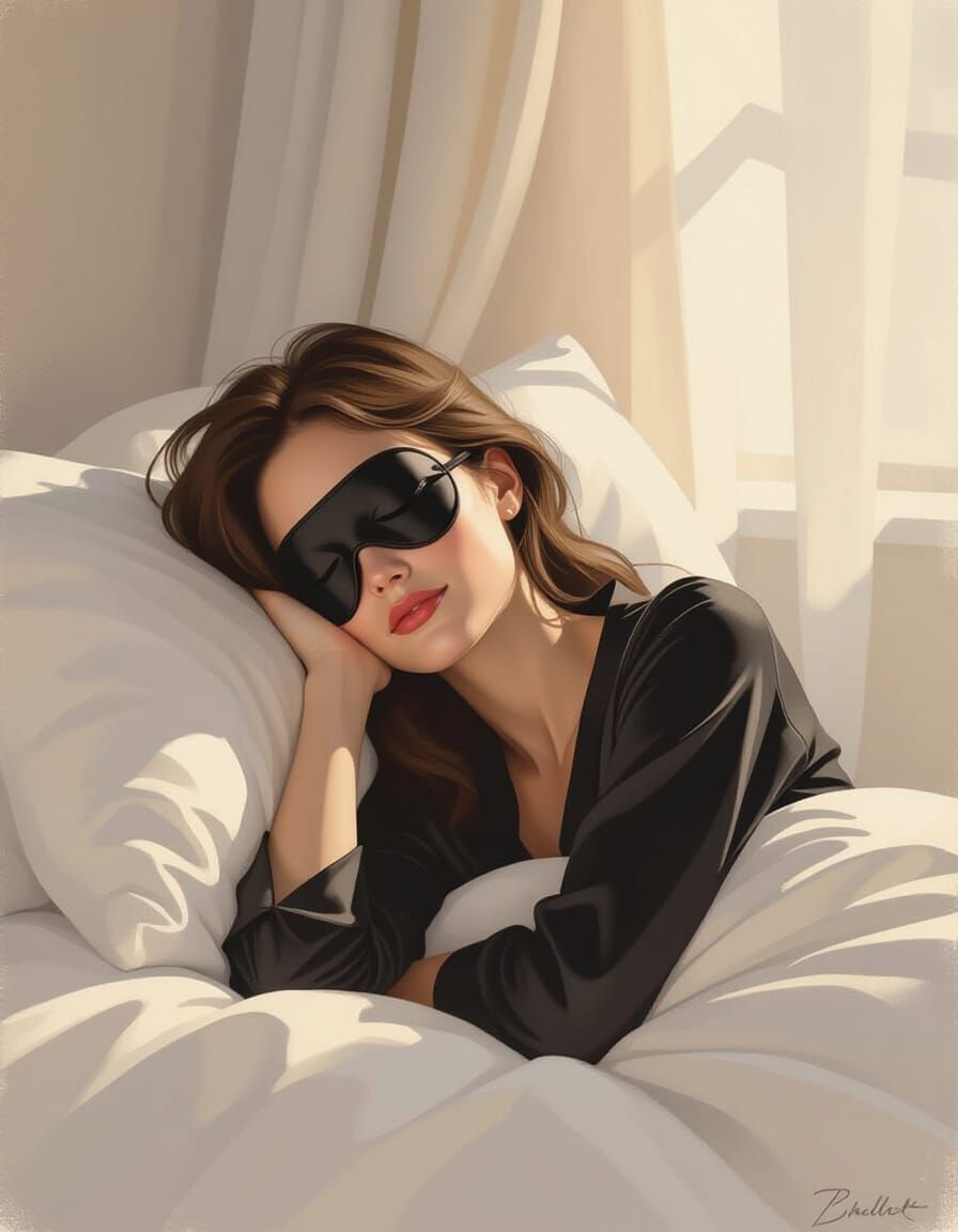 Woman Sleeping Peacefully in Soft Morning Light