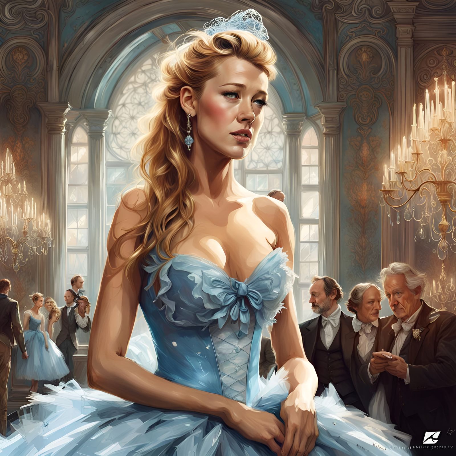 Blake Lively as Cinderella, Digital Illustration