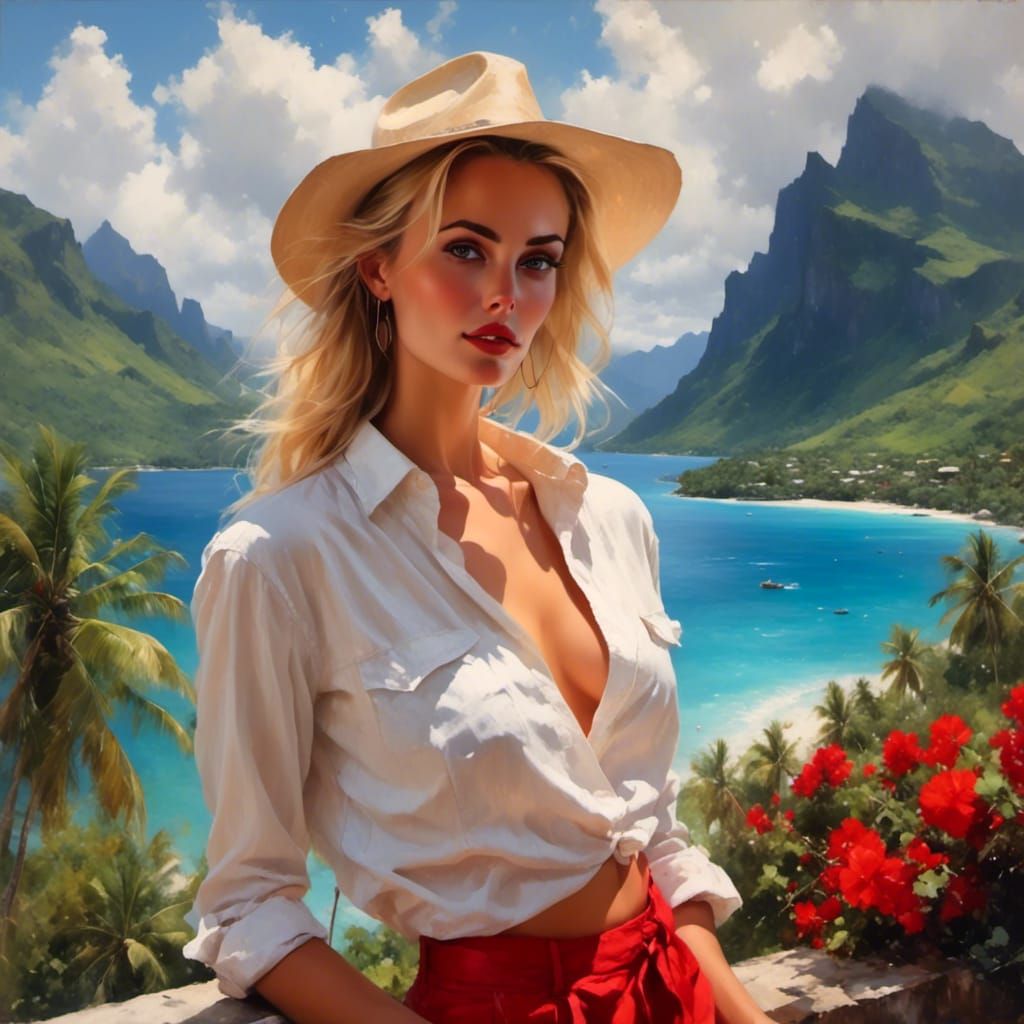 Bora-Bora Blonde: A Painting Celebrating Femininity
