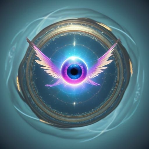 Surreal Flying Eyeballs in Circular Formation