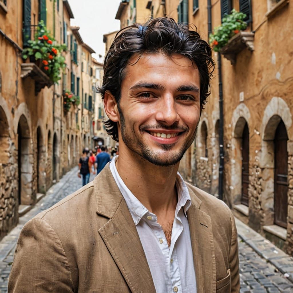 Italian Comix Art in Vibrant Impressionist Style