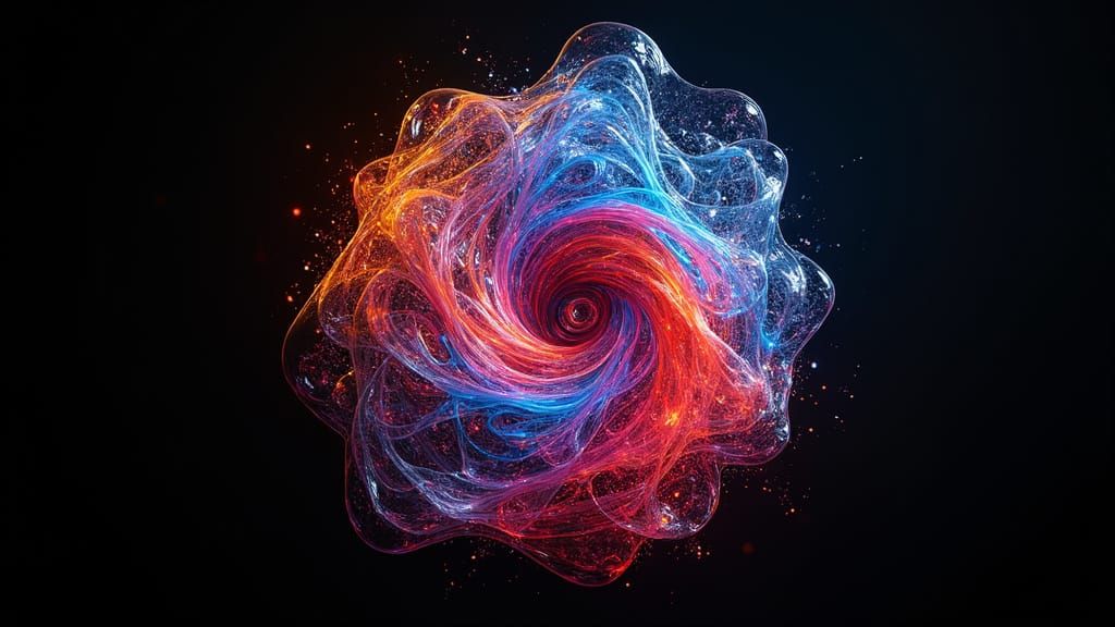 Abstract Hyperbolic Storm in Op-Art Style