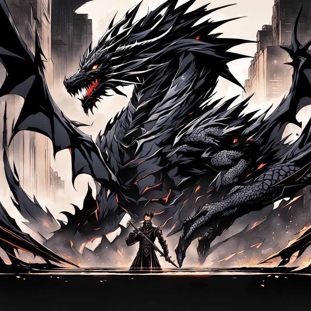 Void Dragon Gazing at Anime People