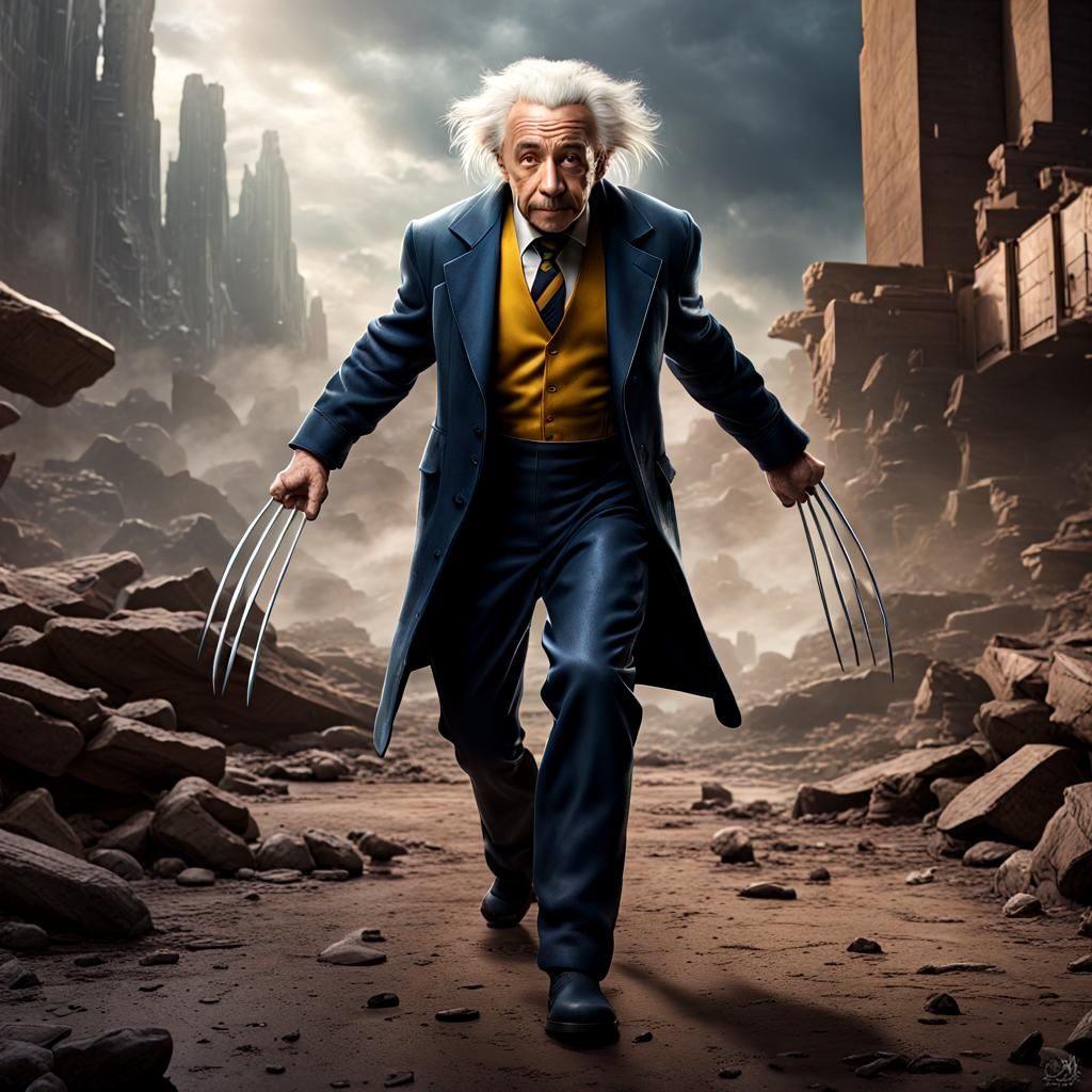 Wolvereinstein (Albert Einstein as Wolverine)