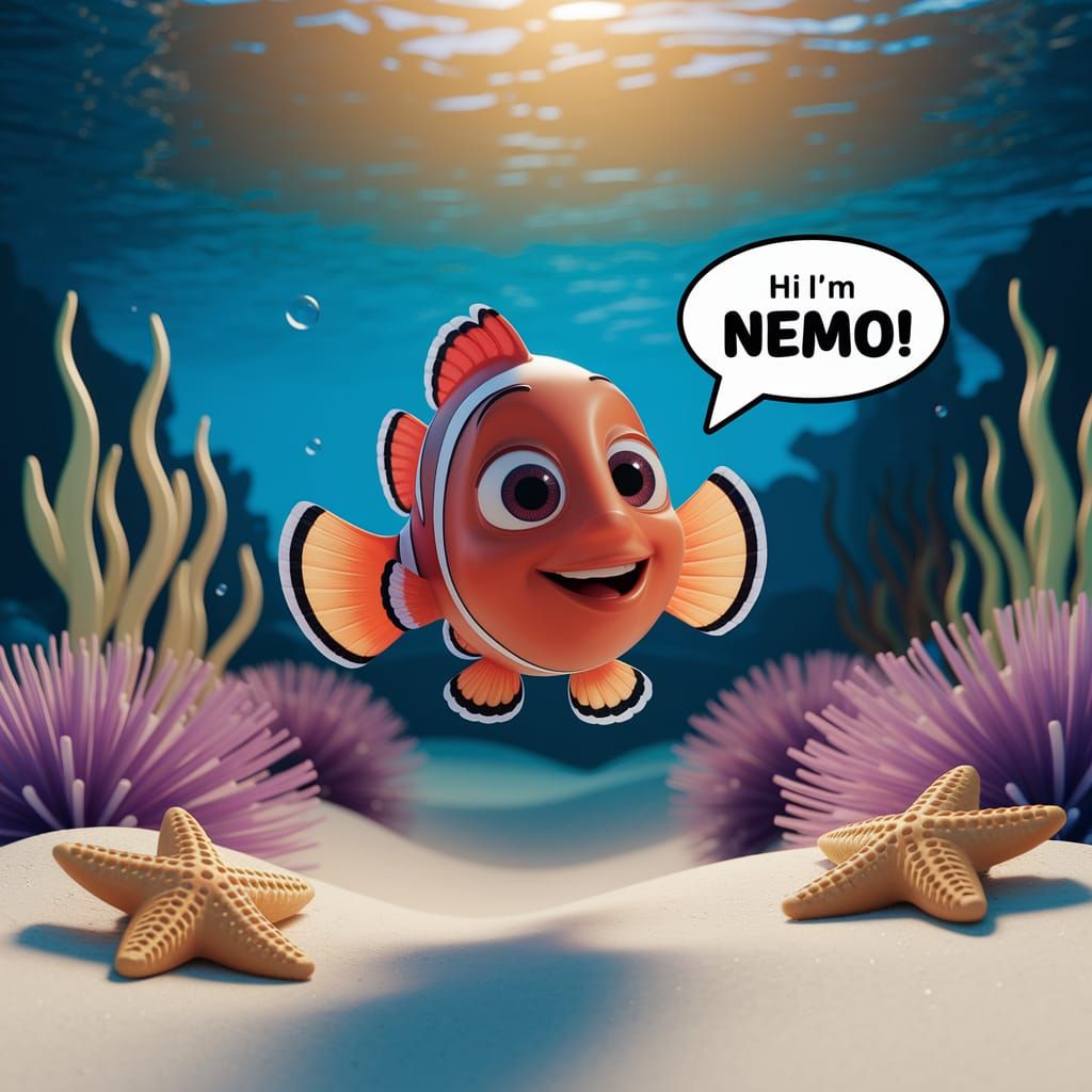 Vibrant Clownfish Waves in Underwater Wonderland