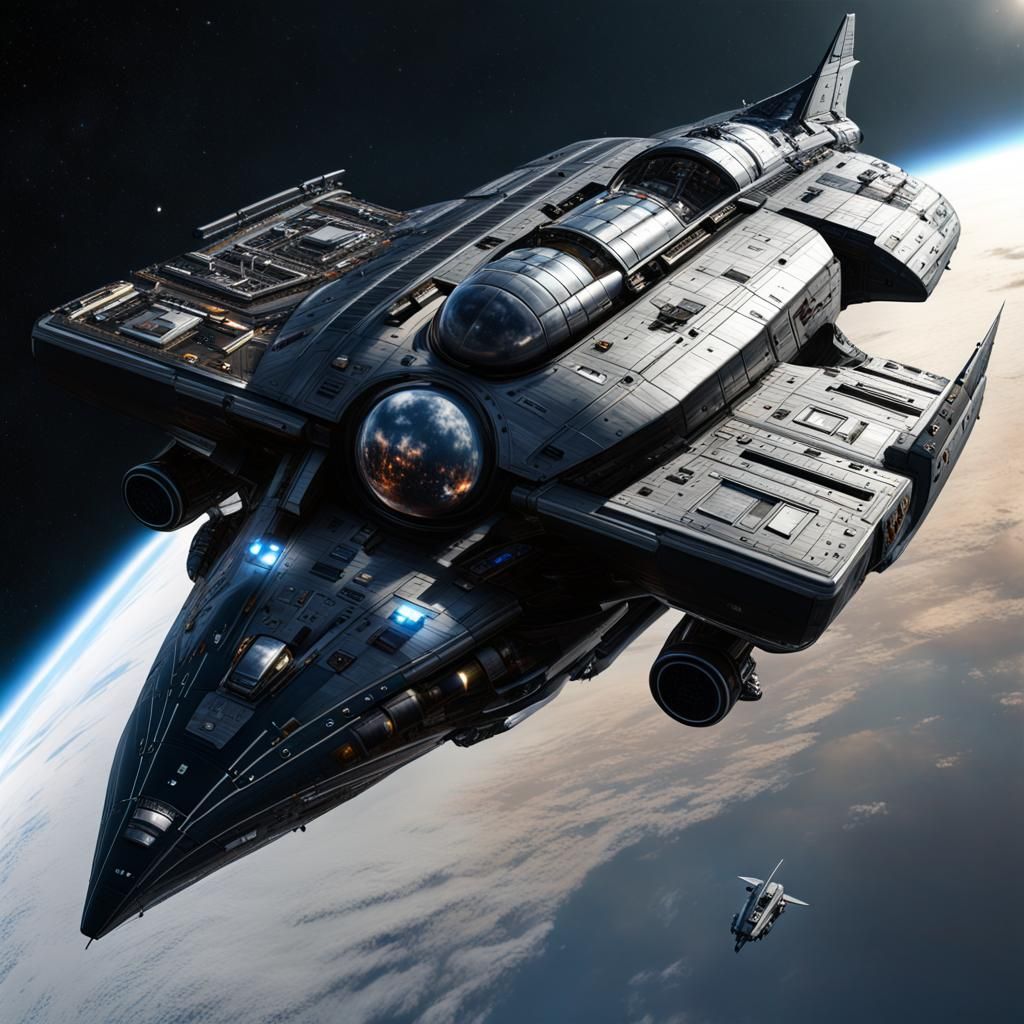 Obsidian Jade Starship Cruiser, Orbital Racing, Foss Style