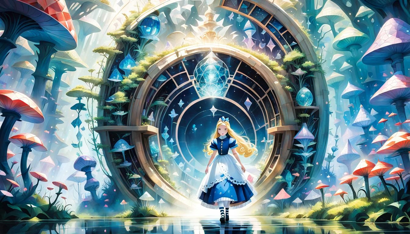 Alice's Crystalline Cubist Portal to an Alien World