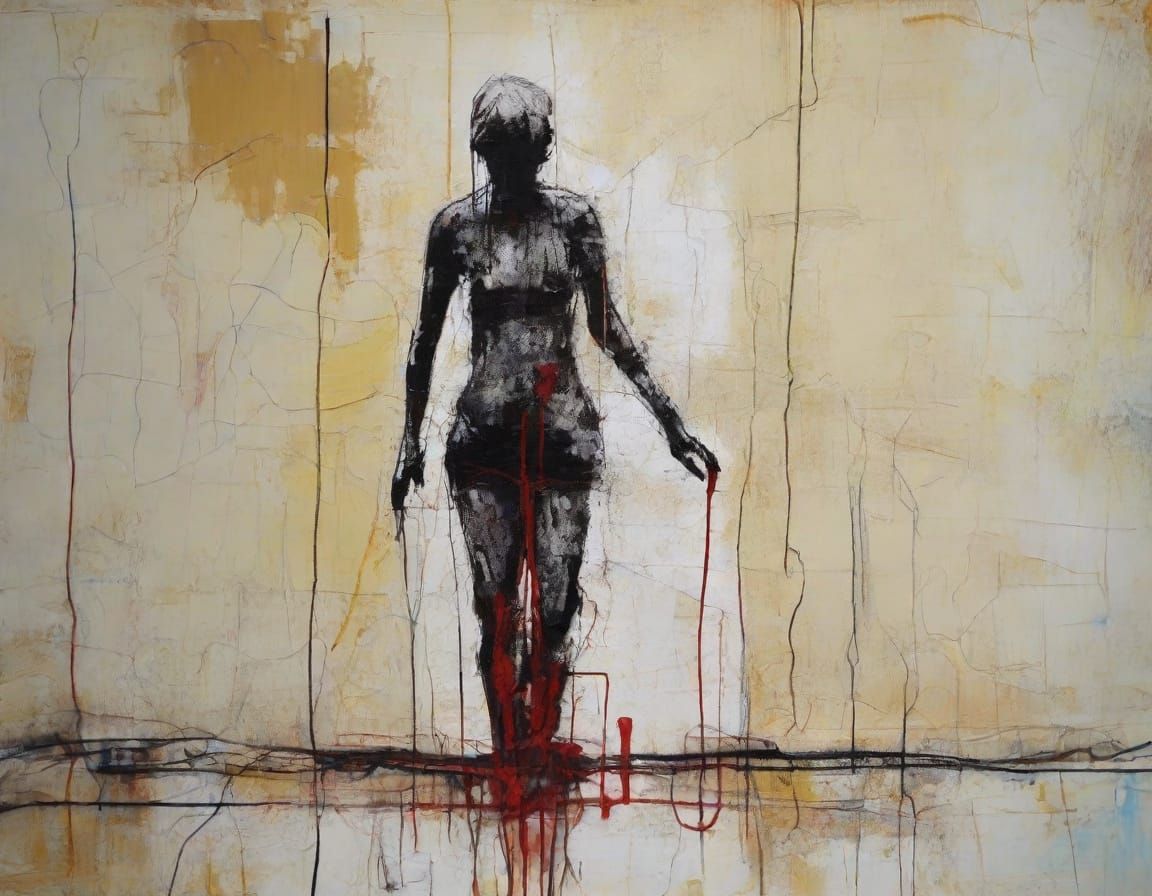 Emotional Expressionism: Incomplete Figure in Oil Painting