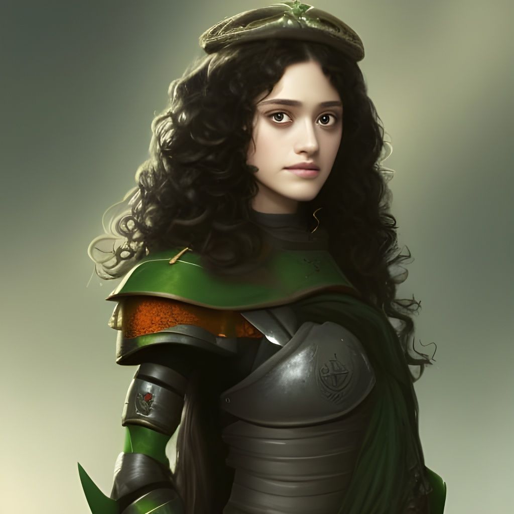 Medieval Portrait of a Young Woman in Armor