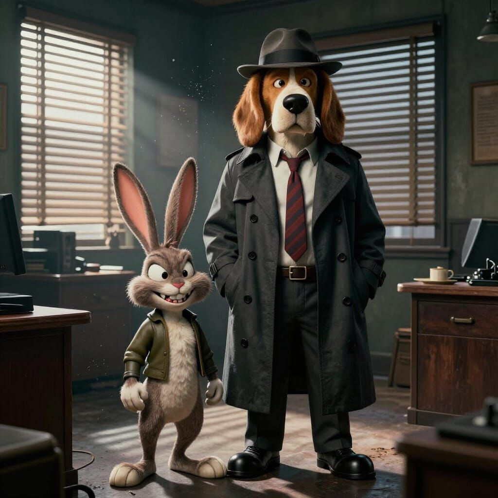 Sam and Max Detectives in Noir Office