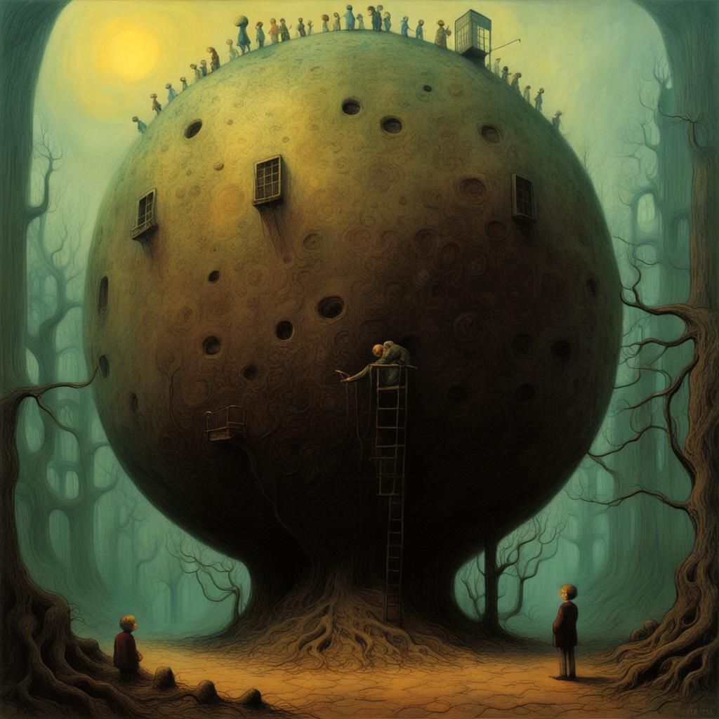 Dark Charlie and the Chocolate Factory in Surreal Style