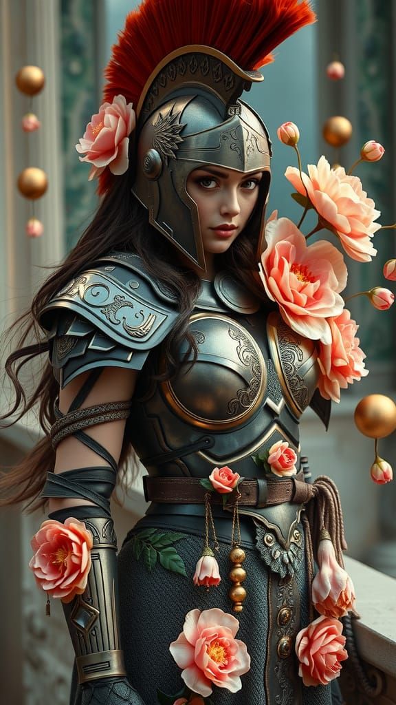 Ethereal Fantasy Portrait in Art Nouveau Style with Flowers ...