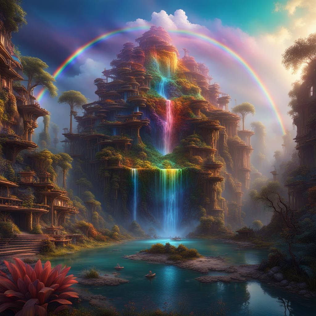 Ayahuasca Rainbow Medicine: Detailed Matte Painting